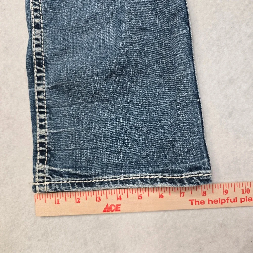 Silver Jeans Co Suki Mid Slim Bootcut Blue Denim Braided Seam W30 L33